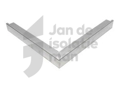 Aluminium daktrim buitenhoek inc. 1 verbindingsplaat 45x45mm