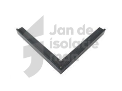Zwarte aluminium daktrim buitenhoek incl. 1 verbindingsplaat 45x45x800mm